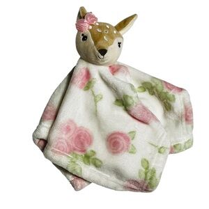 Hudson Baby Pink and Green Deer Baby Lovey
